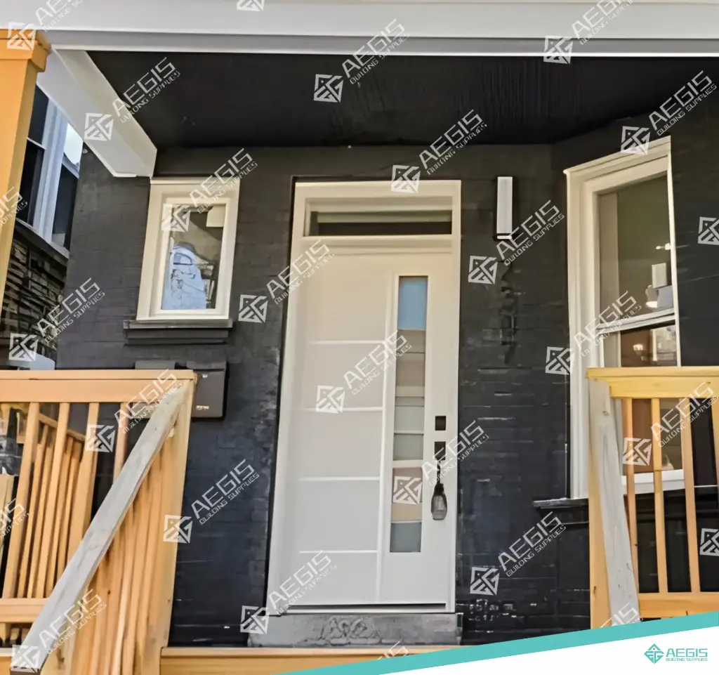 8414 - 6 LINES + SIDE LITE - DOUBLE - WOOD EXTERIOR DOOR (LEAF ONLY, LEFT, 80", 2x24")