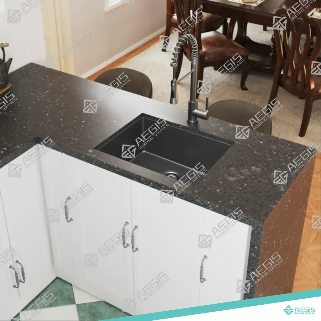 220702 - COMPOSITE GRANITE SINGLE BOWL KITCHEN SINK (MATTE BLACK, 30")