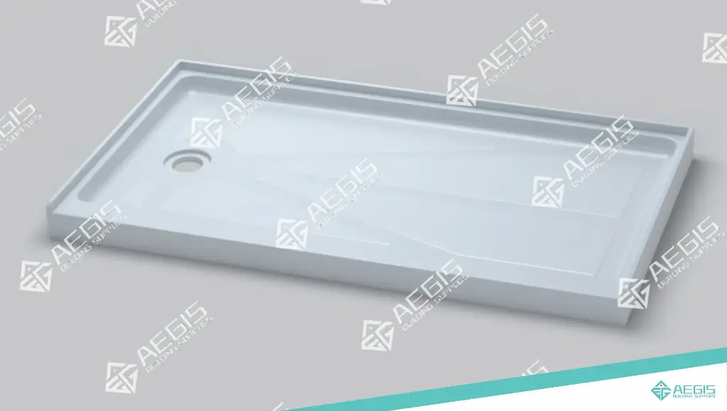 221006 - DOUBLE THRESHOLD SHOWER BASE WITH ANTI-SLIP TEXTURED SURFACE (LEFT DRAIN, 48", 32")
