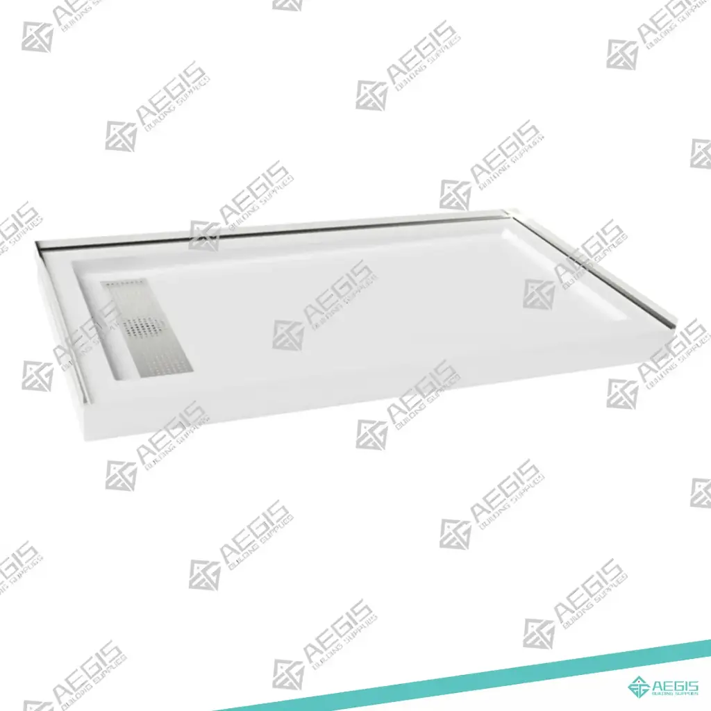 221004 - SINGLE THRESHOLD SHOWER BASE WITH LINE DRAIN SMOOTH SURFACE (LEFT DRAIN, 48", 32")