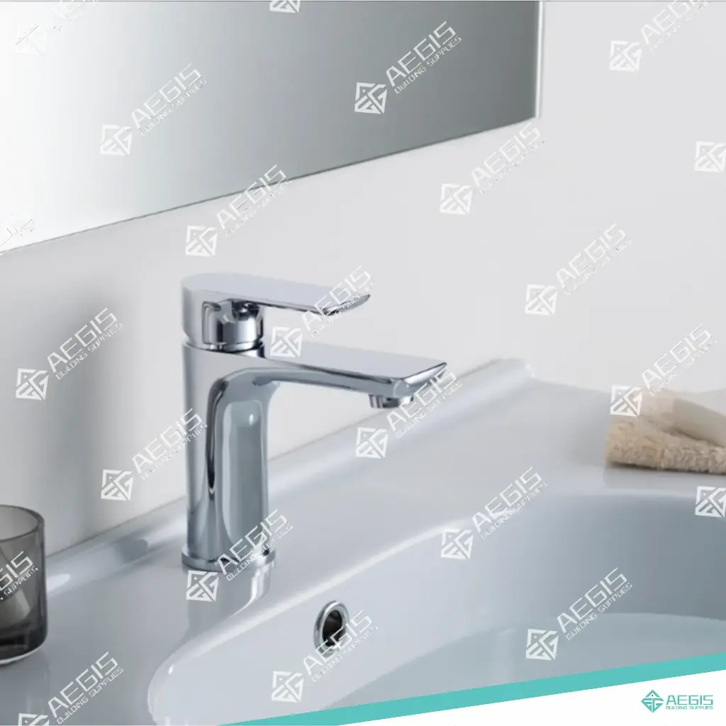 221905 - SINGLE HOLE ROUNDED SQUARE BATHROOM FAUCET STRAIGHT SPOUT (MATTE BLACK)