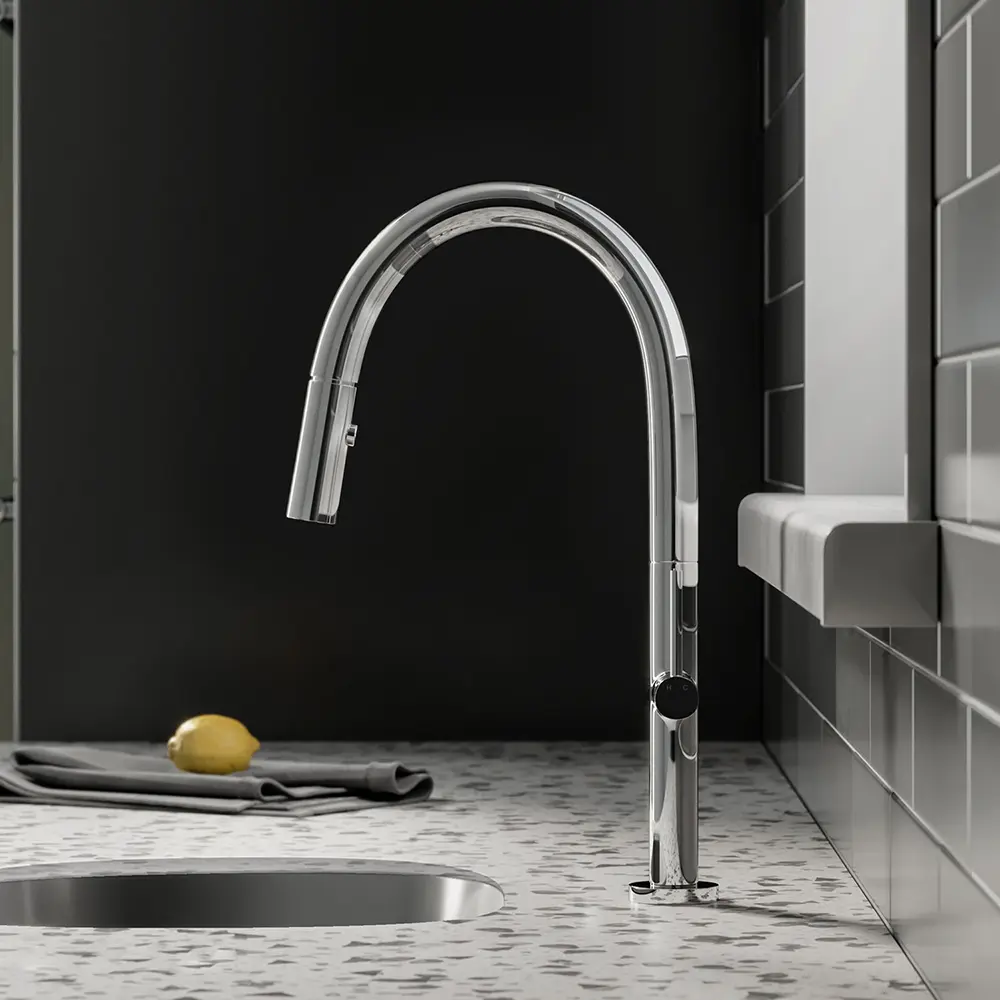 222102 - KITCHEN FAUCET - THIN SHAFT, THIN BASE, SMALL HANDLE (MATTE BLACK)